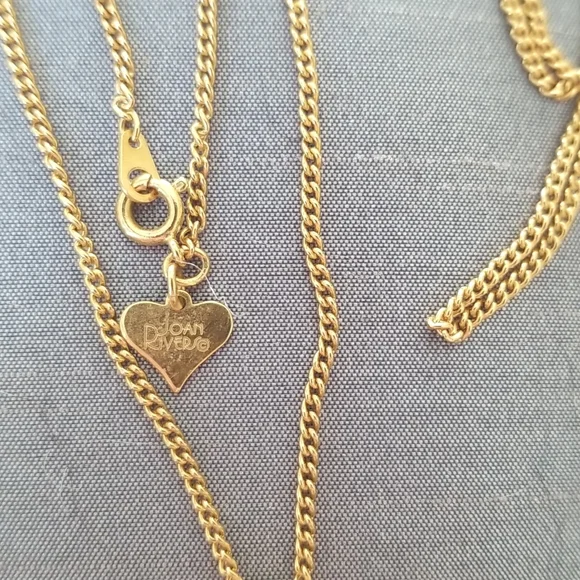 Joan Rivers vintage 1990's gold-tone puffy polka dot heart - Picture 2 of 4